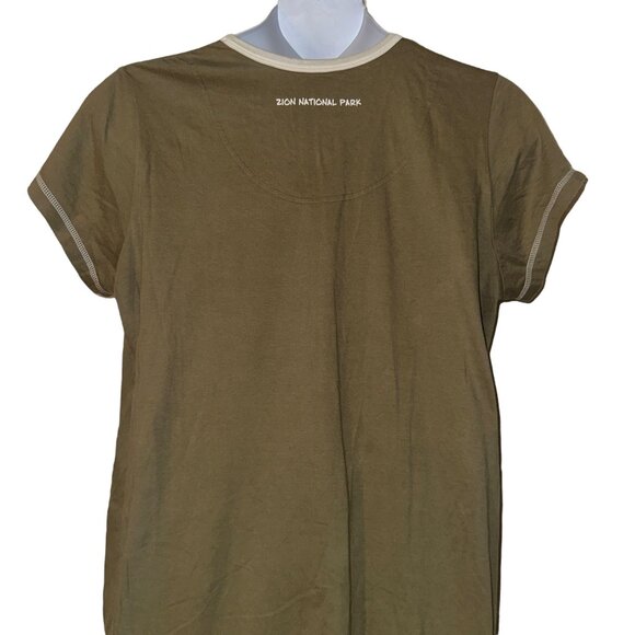 Lazy One Foxy Night Shirt Gown Womens L XL Pajamas Fox Green Knit PJs Zion - Picture 7 of 10